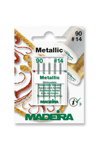 Madeira Set 5 ace de brodat, ata metalica, finete 90, 9451
