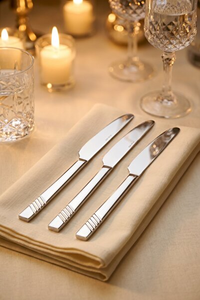 ACAR Karat Steel 6 Piece Dinner Knife Set - 22 cm