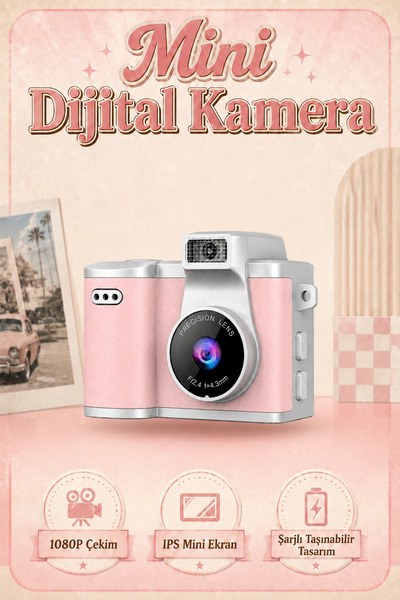 SEYUTECH Retro Mini Dijital Fotoğraf Makinesi 1080P HD Selfie Video Vlog Kame...