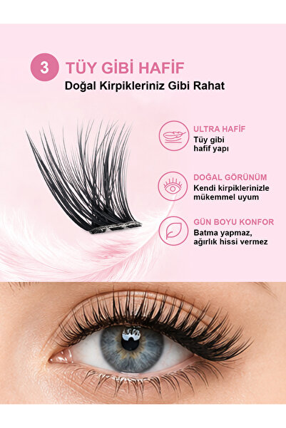 Takma Takma Takma Kirpik Kendinden Yapışkanlı - Cat Eye Style– Desert Rose - ...