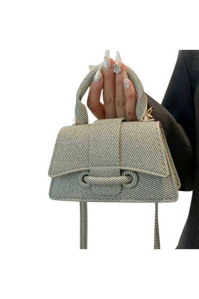 OEM Women's handbag, made of ecological Leather with a woven look, green