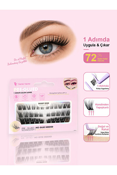 Takma Takma Takma Kirpik Kendinden Yapışkanlı - Cat Eye Style– Desert Rose - ...