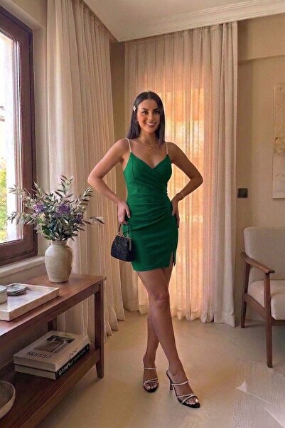 ALFUDO Moda Collection Thin Straps Draped Evening Dress Engagement Wedding Gr...