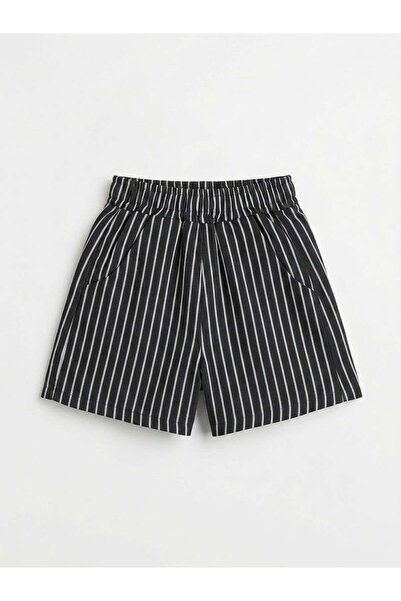 connemara Unisex Kids' Black Striped Shorts – Elastic Waist Comfortable Fit S...