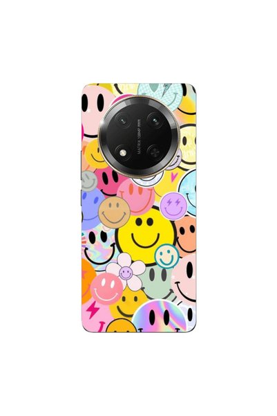 Other Honor Magic 7 Lite Smiley Stickers Transparent Silicone TPU Θήκη