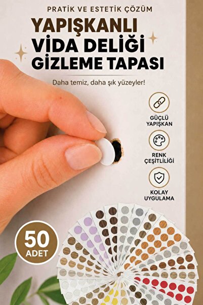 FixCaps Kendinden Yapışkanlı Mobilya Vida Deliği Kapatma Gizleme Tapası