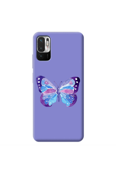 Other Xiaomi Redmi Note 10 Pro 5G Big Butterfly Purple Colored Silicone TPU Θήκη