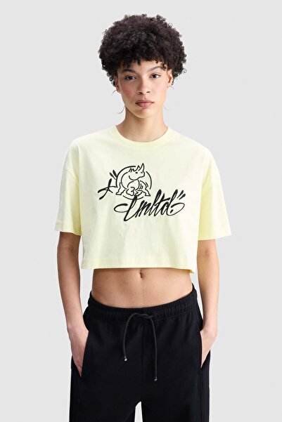 ecko unltd. Ecko Red Lucia Loose Fit Crop Crew Neck Embroidered 100% Cotton W...