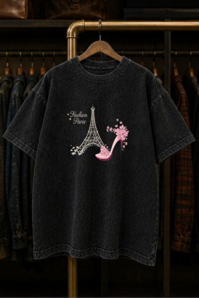 valeriae Πλενόμενο μπλουζάκι Oversize Unisex, Πλυμένο Vintage Street Style, Μ...