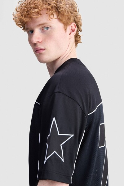ecko unltd. Miro Oversize Crew Neck Appliqué Embroidered 100% Polyester Men's Black T-Shirt