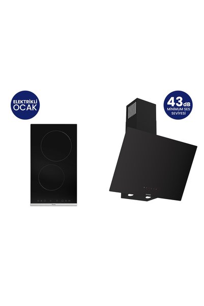 Ferre Siyah Elektrikli Vitroseramik Silentart 2'li Ankastre Set ES231+D077-SA