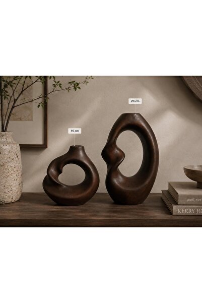 DygArtHome طقم سيراميك ملتوي من قطعتين (20 سم، 15 سم)