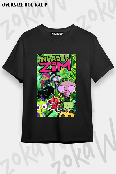 ZOKAWEAR Μπλουζάκι Unisex Loose Fit με στάμπα Invader Zim v18