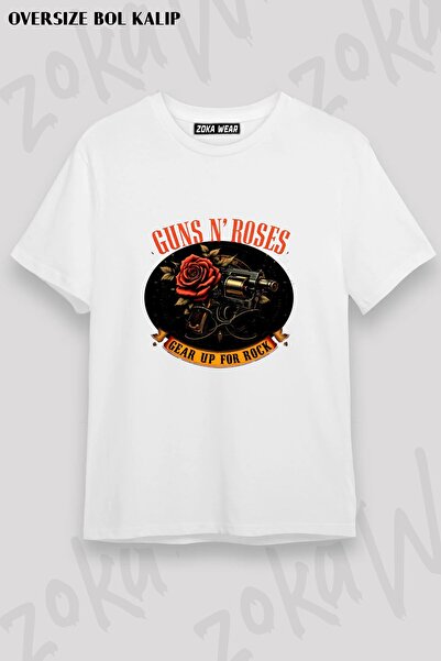 ZOKAWEAR Unisex Loose Fit Guns N Roses V19 Printed T-Shirt