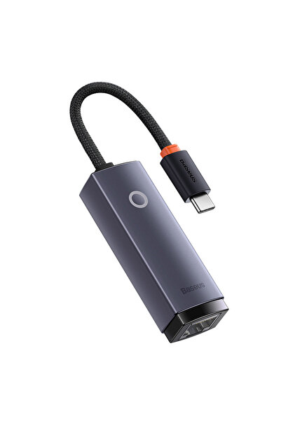 Baseus Adaptor LAN USB-C la RJ45 Seria Lite, LED, 1000Mbps, Gri