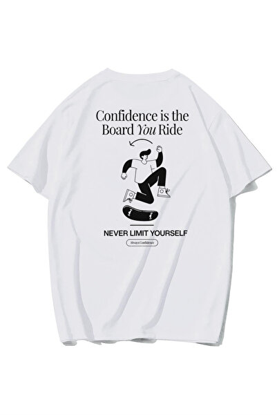 BRZ COLLECTION Tricou Unisex Oversize Confidence (ALB)