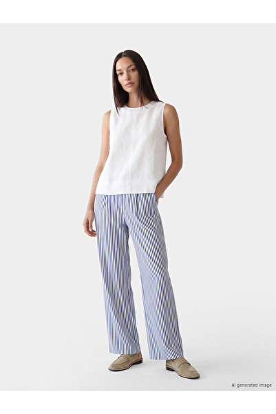 LC Waikiki Pantaloni de damă cu dungi cu talie elastică