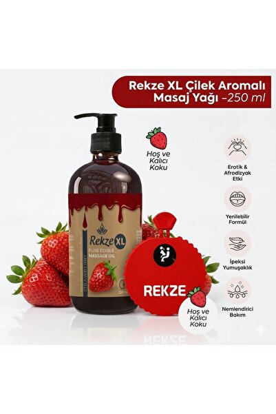 Rekze Çilekli Yenilebilir Masaj Yağı 250 ml Etkili Ve Erotica Zar Poz Çarkı Seti