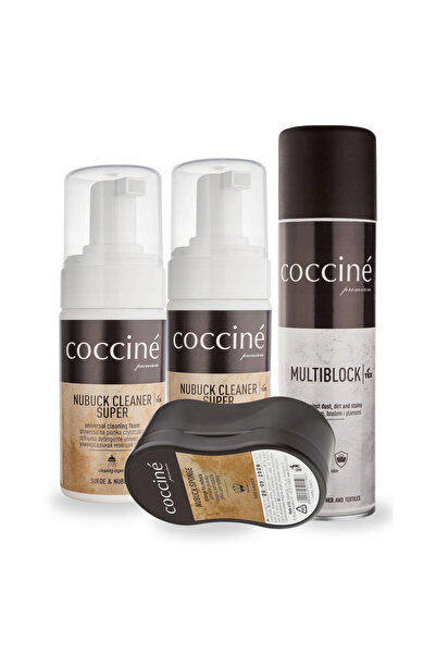 Coccine Kit de curatare pentru piele intoarsa, Coccine, 4 in 1, 2x100 ml spum...