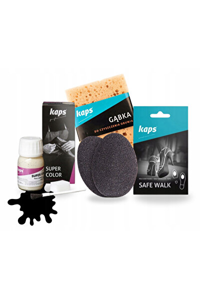 kaps Kit de ingrijire a incaltamintei, Kaps, vopsea neagra pentru piele, 25 m...