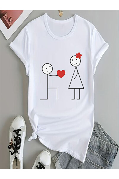 COZYWEAR Cute Heart Pattern Women's T-Shirt