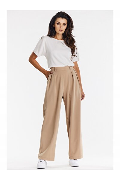 Awama Pantaloni dama, Awama, Viscoza, Bej, M INTL