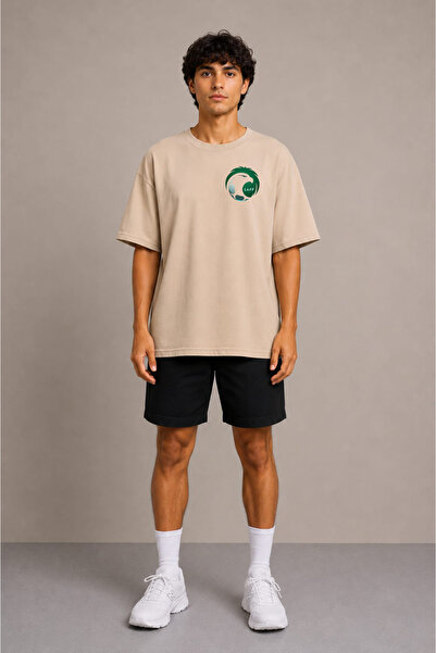 ZAVIXO Men's Oversize 100% Cotton T-Shirt Comfortable Casual Street Style