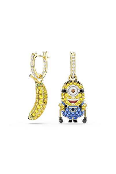 Swarovski Minions Stuart and Banana damla küpeler, Pavé, Mini, Çok renkli, 18...