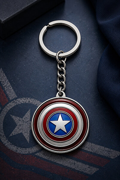 MINDA Kaptan Amerika Kalkanı Metal Anahtarlık Marvel Temalı Koleksiyonluk Ana...