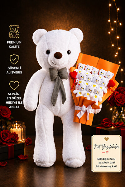 lenostra 90cm Big Size White Plush Bear with 12 Mini Teddy Bears Teddy Bear B...