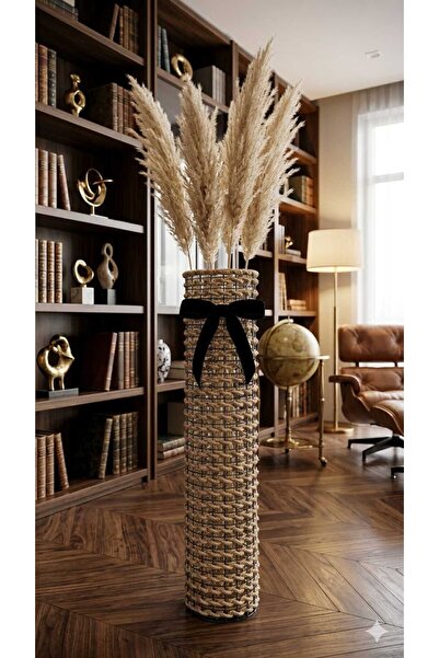 Egindra Vază de Pampas cu design special împletită din sârmă metalică cu pang...