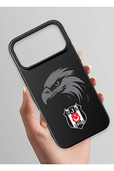 Beşiktaş x Dekomus Lisanslı Iphone 17 Pro Max Kartal Arma Siyah Silikon Telef...