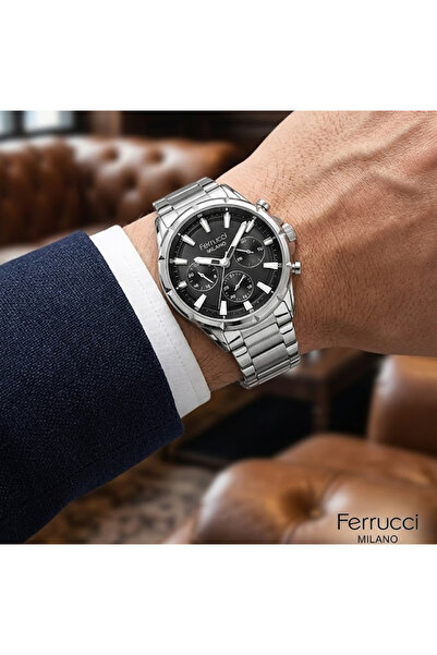 Ferrucci Steel Case Steel Band & Functions Active Men's Wristwatch