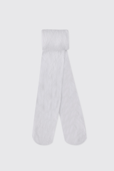 Panço Baby Girl Glittery White Pantyhose