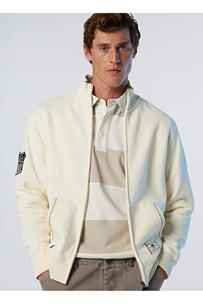 North Sails Beyaz Erkek Fermuarlı Regular Fit Logo Baskılı Sweatshirt NS00006...