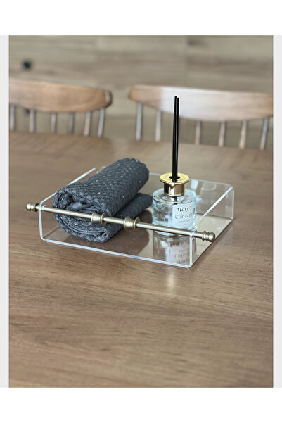 Mary's Concept Pleksi Kutu Organizer Gold Detaylı Peçetelik ve Misafir Havlul...
