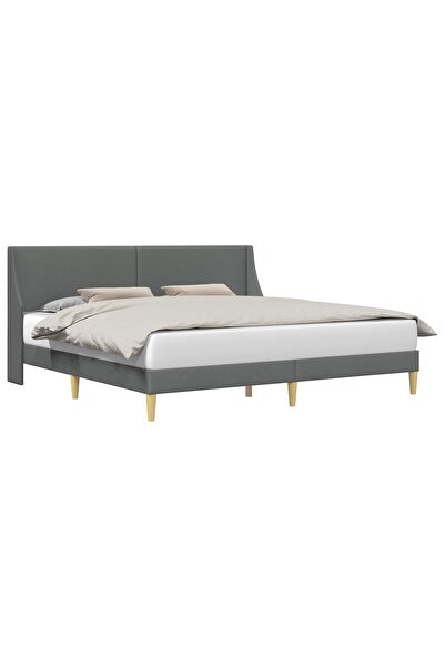 vidaxl Cadru de pat cu headboard Gri închis 180 x 200 cm Catifea