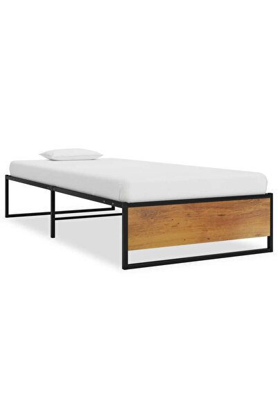 vidaxl Cadru de pat, negru, 90 x 200 cm, metal