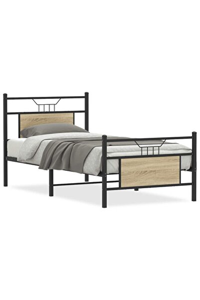 vidaxl Cadru pat fără saltea, stejar sonoma 80x200 cm lemn prelucrat