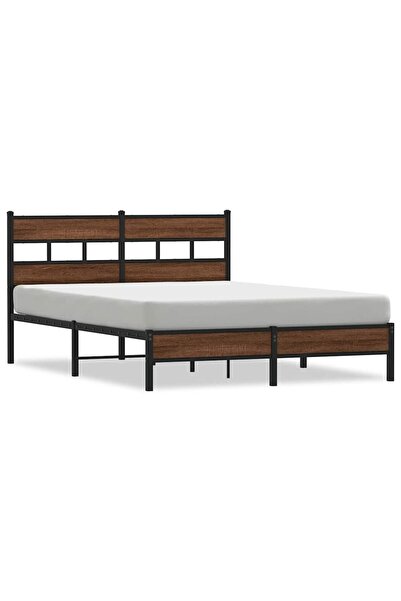 vidaxl Cadru pat fără saltea stejar maro 150x200 cm lemn prelucrat