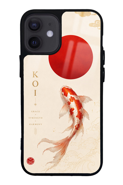 Spoyi iPhone 12 Mini Minimal Koi Grace Design Glossy Phone Case