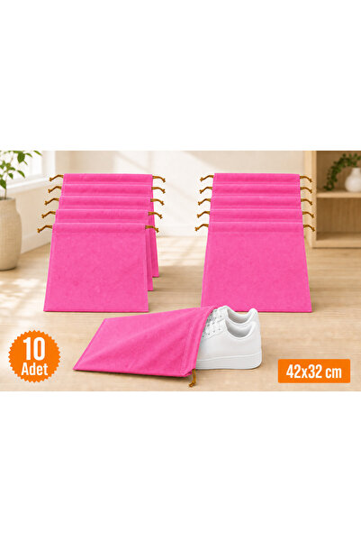 Emma Oliwia 10 Pieces Pink Drawstring Shoe Storage Bag Travel Pouch Multipurp...