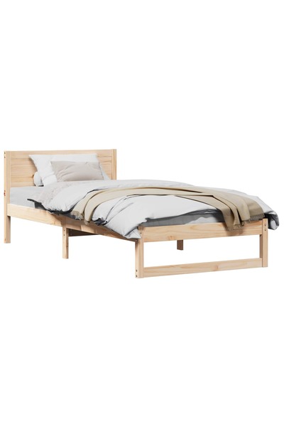 vidaxl Cadru de pat cu headboard 75 x 190 cm Lemn de pin masiv
