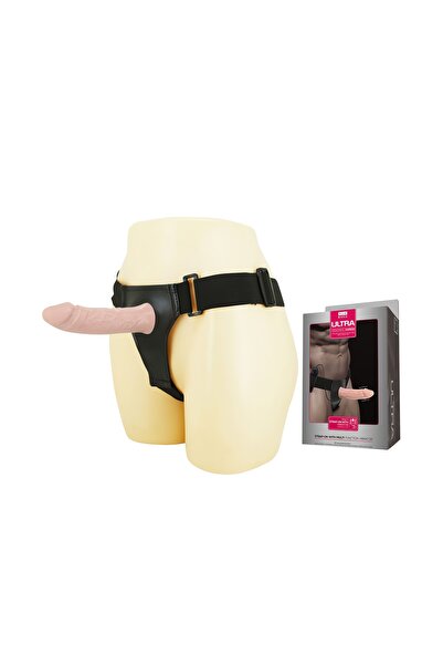 Belden Bağlamalı İçi Boş Strapon Protez Vibratör 15.5 cm Titreşimli Kumandalı