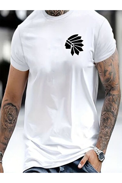COZYWEAR Men's Oversize White Printed T-Shirt