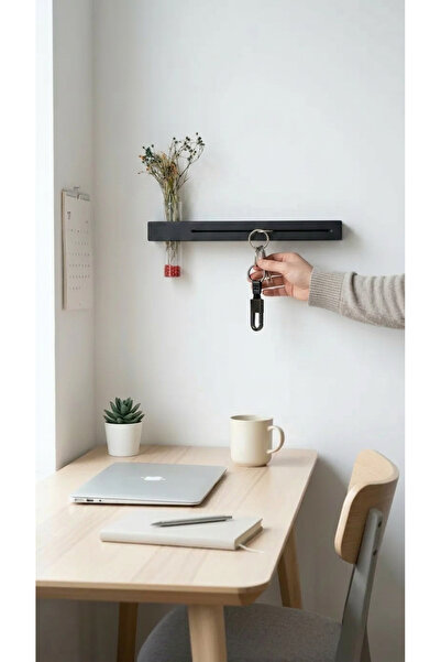 F&S Yazıcı Ticaret Anahtar askısı Kayın ağacı çiçeklik vazolu, Minimalist doğ...