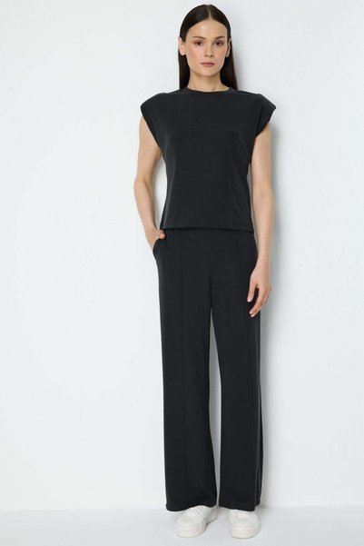 on Lawned Wide Leg Trousers