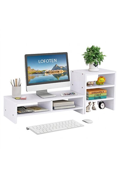 Cocoarm Suport Monitor, Organizator cu 3 niveluri, Design Ergonomic pentru Po...