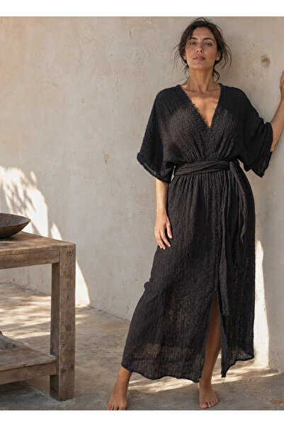 Su Koleksiyon Umman Burumuk Cotton Bohem Dress / Black