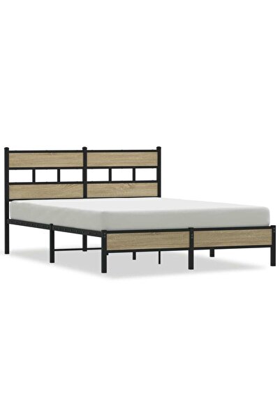 vidaxl Cadru pat fără saltea stejar sonoma 150x200 cm lemn prelucrat